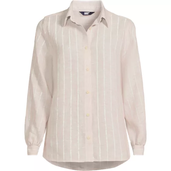 Women's Linen Long Sleeve Feminine Shirt - primary