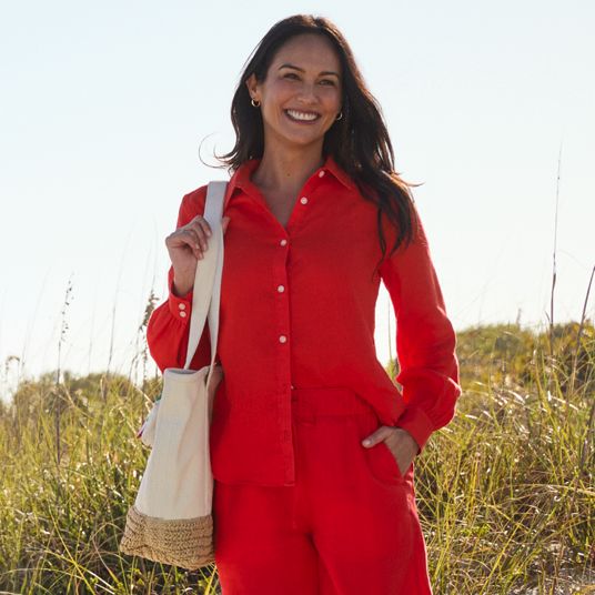knee length dresses for ladies It's Your Best Red Lace Sleeve Blouse – Shop the Mint main image 1