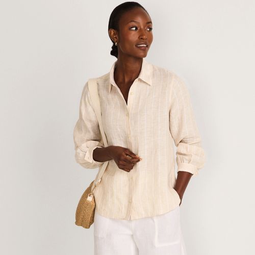 Women's Linen Long Sleeve Feminine Shirt, alternative image