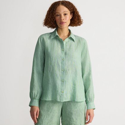 Women's Petite Linen Long Sleeve Feminine Shirt - image 2