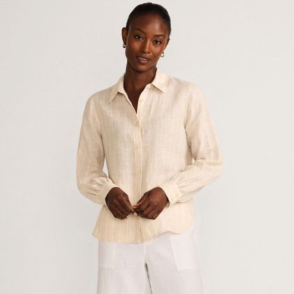 Women's Linen Long Sleeve Feminine Shirt - image 2