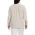 Women's Plus Size Linen Long Sleeve Feminine Shirt, Back