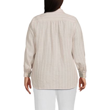 Women's Plus Size Linen Long Sleeve Feminine Shirt - image 2