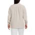 Women's Plus Size Linen Long Sleeve Feminine Shirt, Back