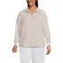 Women's Plus Size Linen Long Sleeve Feminine Shirt, Front