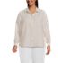 Women's Plus Size Linen Long Sleeve Feminine Shirt, Front