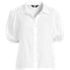 Women's Linen Puff Sleeve Button Front Shirt, Front