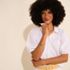 Women's Linen Puff Sleeve Button Front Shirt, alternative image
