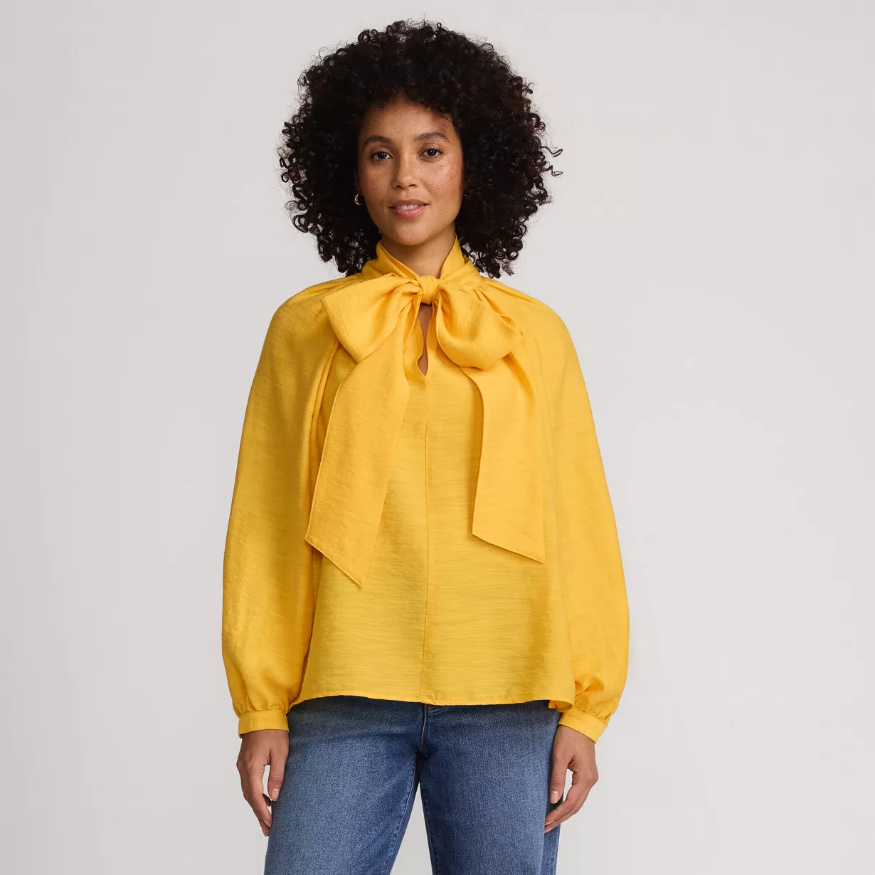 Women's Long Sleeve Bow Blouse