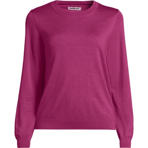 Merino Crew Neck Jumper, Women, size: M, regular, Pink, Wool, by Lands' End