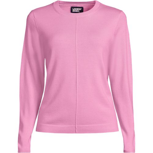Merino Crew Neck Jumper, Women, size: XS, regular, Pink, Wool, by Lands' End