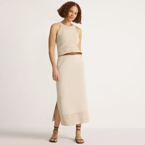 Women's Cotton Pointelle Sweater Maxi Skirt - Set Bottom - primary