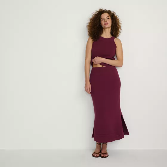 Women's Cotton Pointelle Sweater Maxi Skirt - Set Bottom - primary