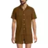 Men's Eyelet Textured Camp Collar Shirt - Set Top, Front