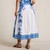 Women's Poplin Border Print Midi Skirt - Set Bottom, Back