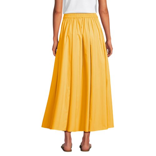 Women's Poplin Godet Maxi Skirt - Set Bottom, Back