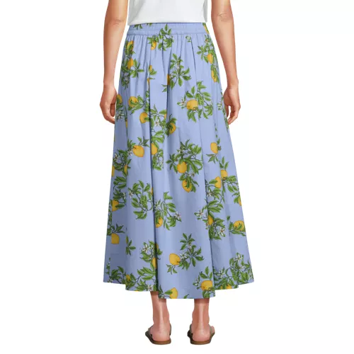 Women's Poplin Godet Maxi Skirt - Set Bottom, Back