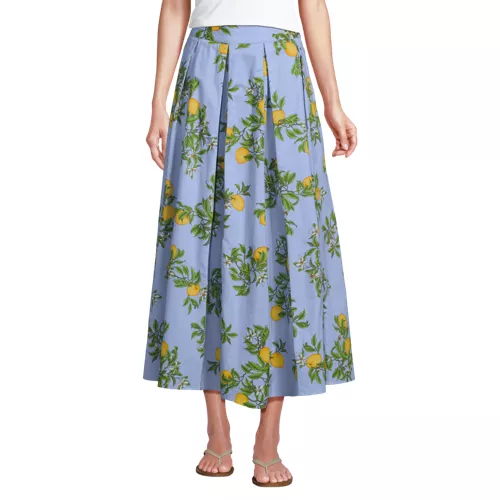 Women's Poplin Godet Maxi Skirt - Set Bottom, Front