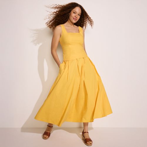 Women's Poplin Godet Maxi Skirt - Set Bottom