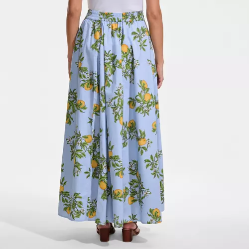 Women's Poplin Godet Maxi Skirt - Set Bottom, Back