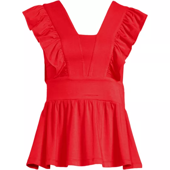 Women's Lightweight Jersey Ruffle Peplum Top - primary