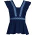Women's Lightweight Jersey Ruffle Peplum Top, Front