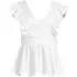 Women's Petite Lightweight Jersey Ruffle Peplum Top, Front