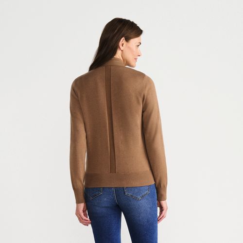  Lands' End Strick- & Stepp-bomberjacke, Damen, Größe:36-38 Regular, Beige, Polyester/polyester-mischung, By Lands' End 
