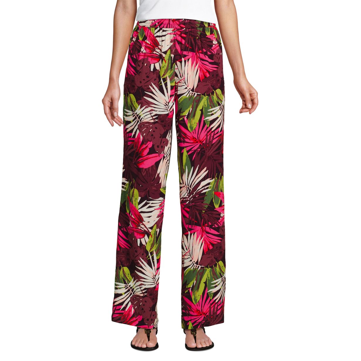 Women's Rayon High Rise Wide Leg Pants - Set Bottom