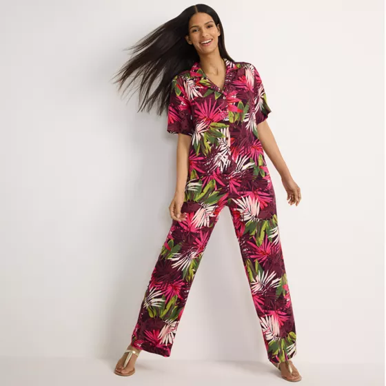 Women's Rayon High Rise Wide Leg Pants - Set Bottom - primary