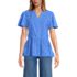 Women's Short Sleeve Mixed Media Eyelet Top, Front
