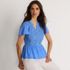 Women's Short Sleeve Mixed Media Eyelet Top, alternative image