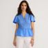 Women's Short Sleeve Mixed Media Eyelet Top, Front