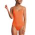 Women's Tugless QuickDry V-Neck Multi-Way High Leg One Piece Swimsuit, Front