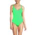 Women's Tugless QuickDry V-Neck Multi-Way High Leg One Piece Swimsuit, Front