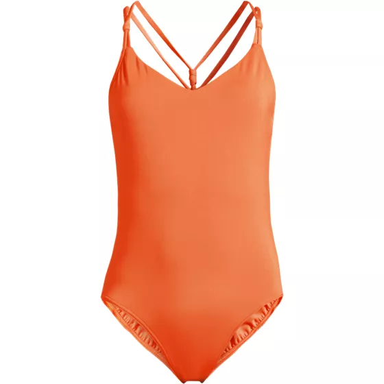 Women's Tugless QuickDry Strappy Back High Leg One Piece - primary