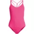 Women's Tugless QuickDry Strappy Back High Leg One Piece, Front