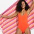 Women's Petite Tugless QuickDry V-Neck Multi-Way High Leg One Piece Swimsuit, alternative image