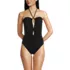 Women's Cut Out Multiway Halter High Leg One Piece Swimsuit, Front