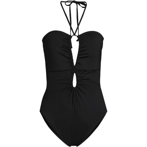 Women's Cut Out Multiway Halter High Leg One Piece Swimsuit, Front