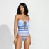 Women's Cut Out Multiway Halter High Leg One Piece Swimsuit, Front