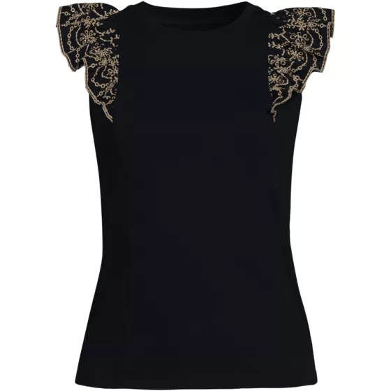 Women's Embroidered Ruffle Tank Top - primary