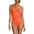Women's Slender Suit Multi-Way Bandeau High Leg One Piece Swimsuit, Front