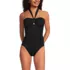 Women's Long SlenderSuit Multi-Way Bandeau High Leg One Piece Swimsuit, Front