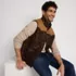 Men's Faux Leather Western Insulated Vest, alternative image