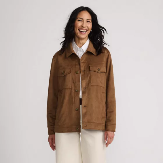Unisex Faux Suede Trucker Jacket - primary
