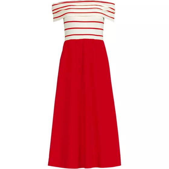 Women's Off the Shoulder Slender Mixed Media Dress - primary