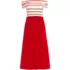 Women's Off the Shoulder Slender Mixed Media Dress, Front