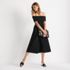 Women's Petite Off the Shoulder Slender Mixed Media Dress, alternative image