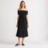 Women's Petite Off the Shoulder Slender Mixed Media Dress, Front